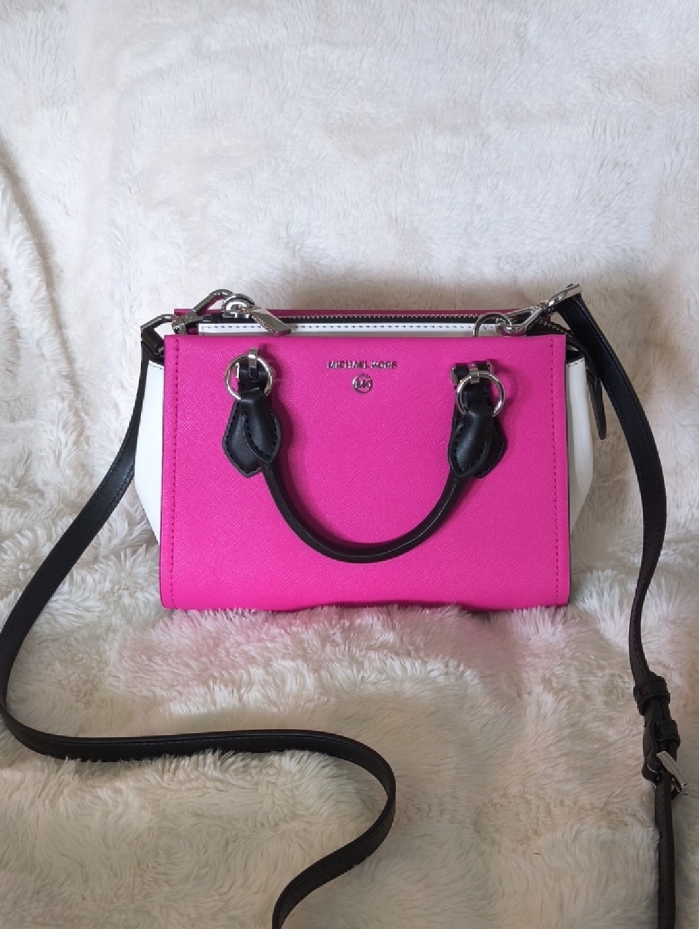 Michael Kors Marilyn Small Colorblock Satchel W Removable Shoulder Strap